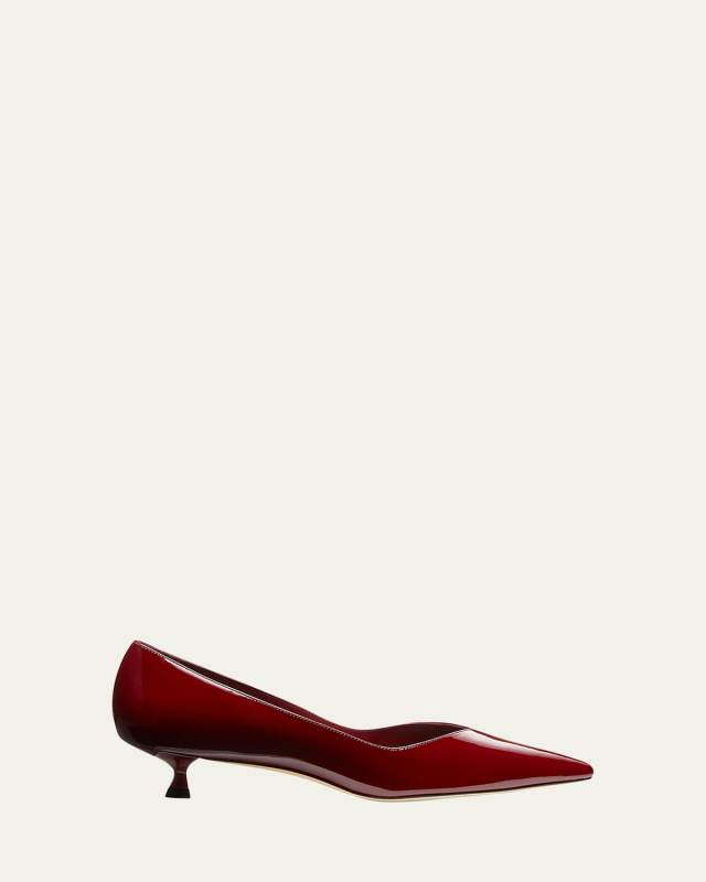 Eva Patent Kitten-Heel Pumps